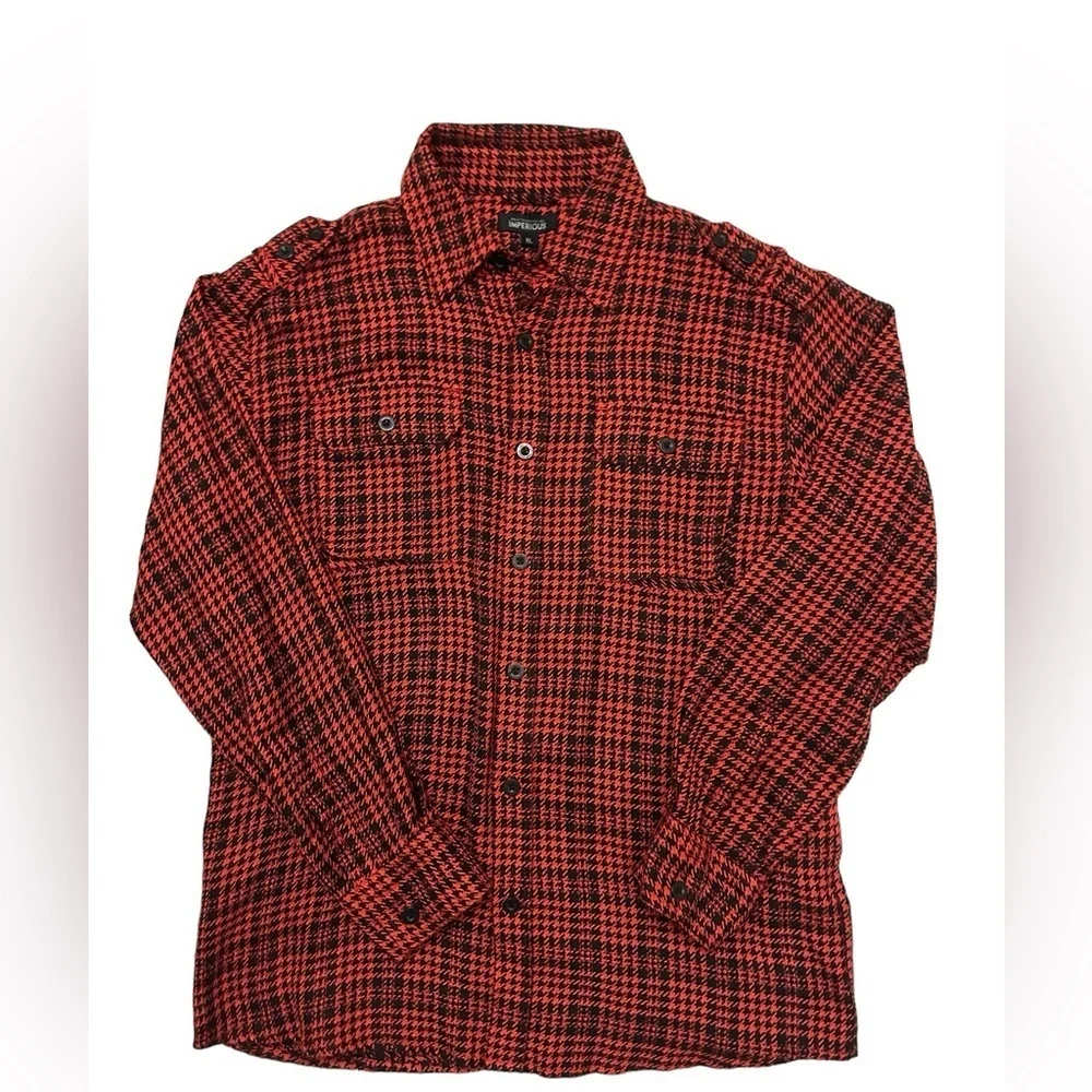 Imperious Delftrading INC. Red Men Angel Wing Button Up Down Shirt  size XL